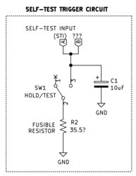 Self-test trigger circuit snippet